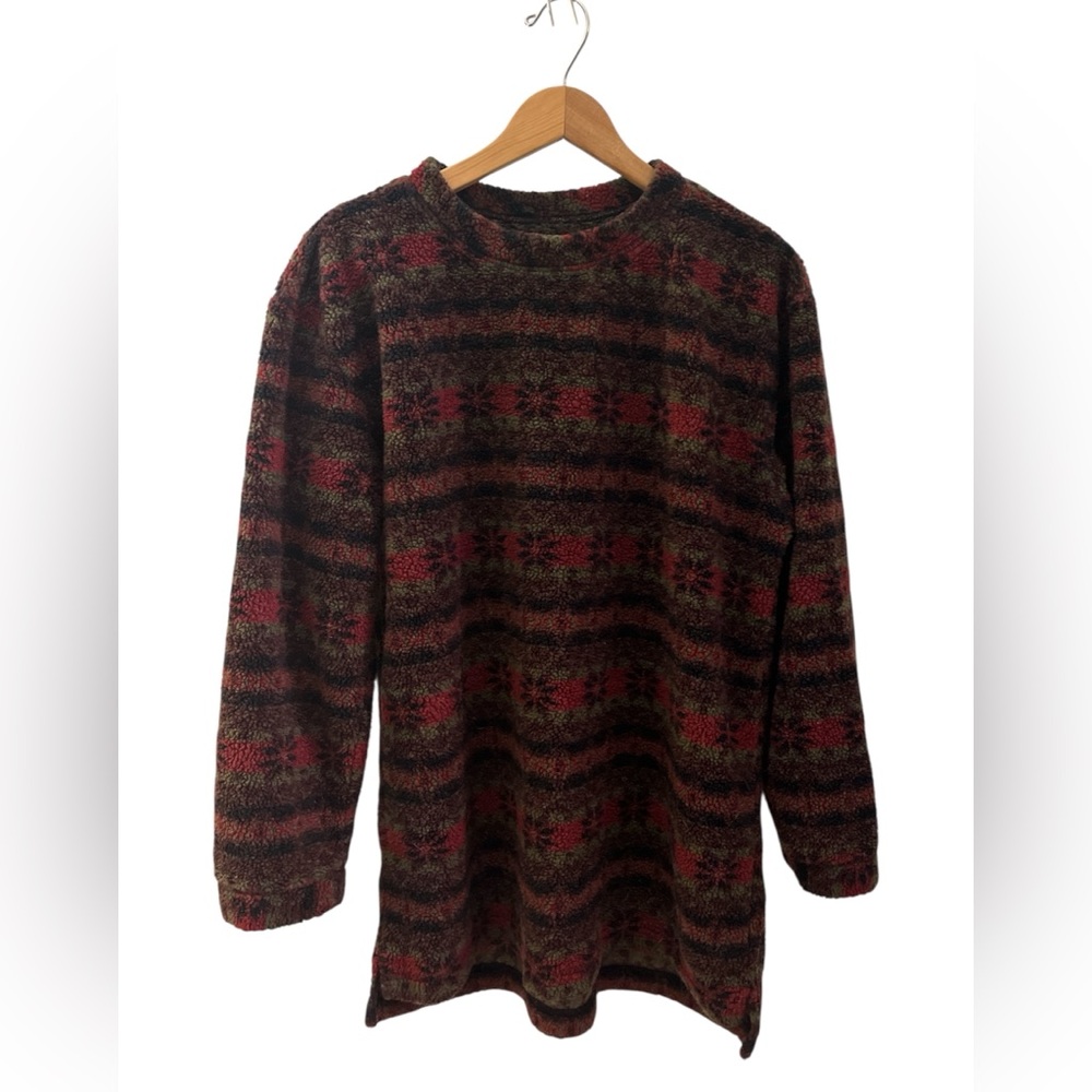 Woolrich Rugged Outdoorwear Large Multicolor Fleece Pullover Vintage Unisex